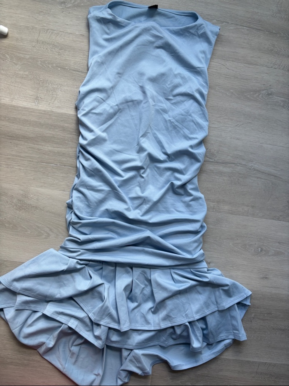 SHEIN Light Blue Ruched Mini Dress